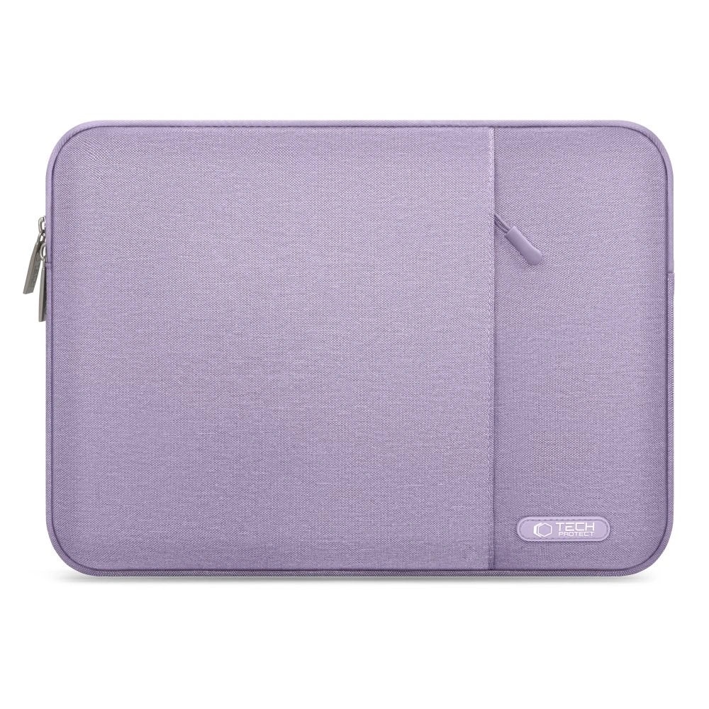 Husa laptop Tech-Protect Sleevy, 33,5x23,5cm, design elegant, cu buzunar, 13-14 inch, lila