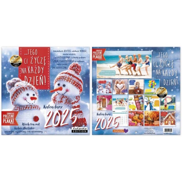 Kalendar 2025 Classic Zyczenia, Kukartka, 30x30cm, cu poster 30x60cm