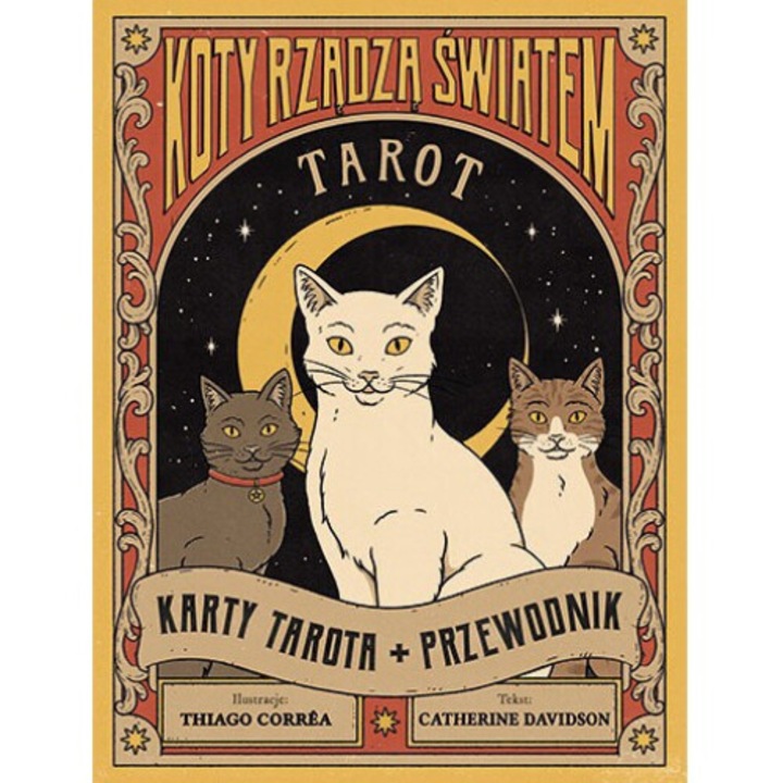Tarot: Koty rzadza swiatem, Catherine Davidson, 2024, 78 carti si ghid ilustrat de 80 pagini, 160x210x44mm