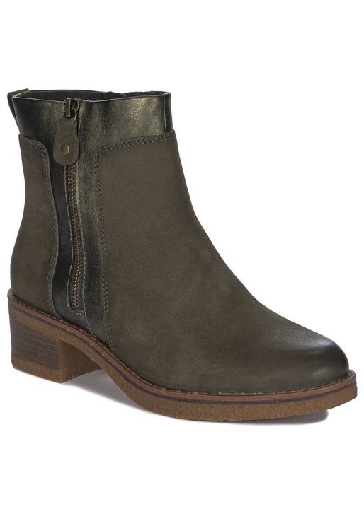 Ghete dama Marco Tozzi, piele naturala, verde, stil elegant, confortabile