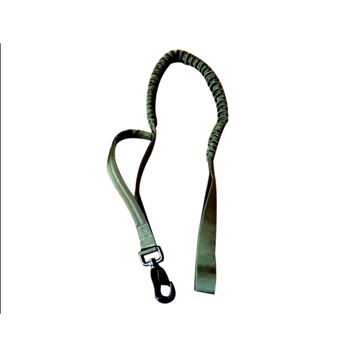 Тактически повод за куче, Enforose, с бънджи, абсорбиращ удари, за големи кучета, светлоотразителен, издръжлив