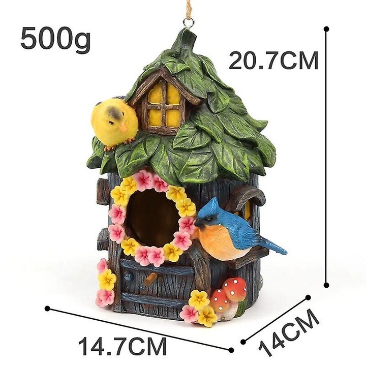 Casuta pentru pasari, Enforose, rasina, multicolor