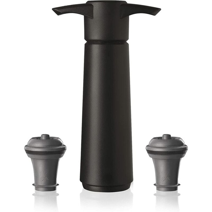 Dop pentru vin AMRINUGL, set de dopuri reutilizabile si pompa de vacuum, design ecologic, pastreaza vinul proaspat