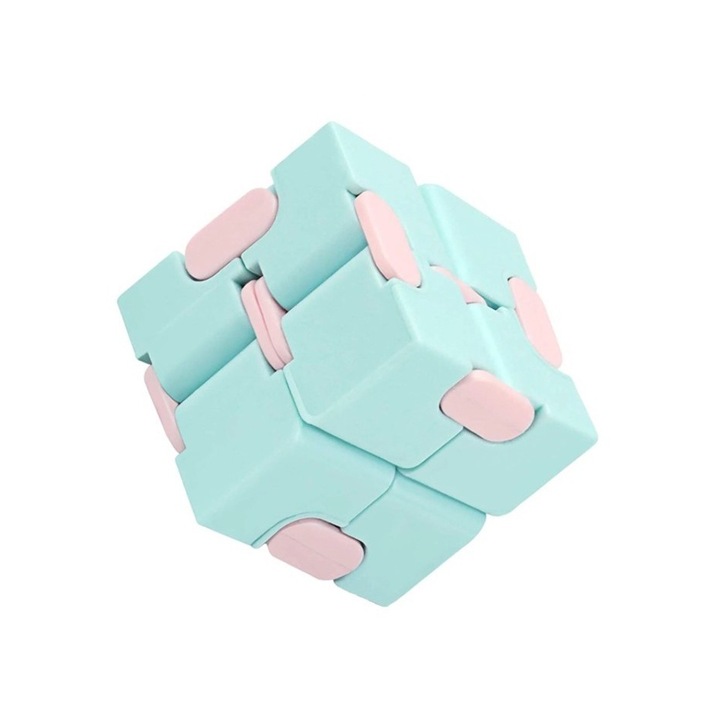 Jucarie Senzoriala Antistress, Cubul Magic, Comando Kids, Stimulare Activitati Motrice, Atentia si Concentrarea, Varsta 3+, Albastru | Roz