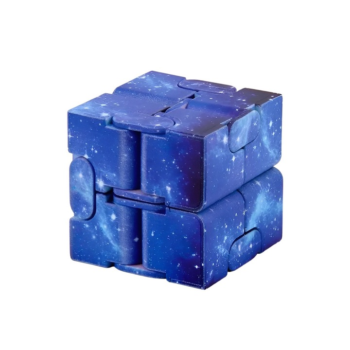 Jucarie Senzoriala Antistress, Cubul Magic, Comando Kids, Stimulare Activitati Motrice, Atentia si Concentrarea, Varsta 3+, Albastru