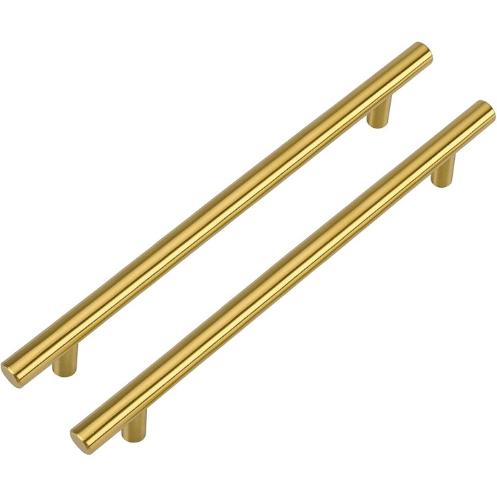 Manere sertar din inox, finisaj bronz periat, set de 15 bucati, usor de instalat