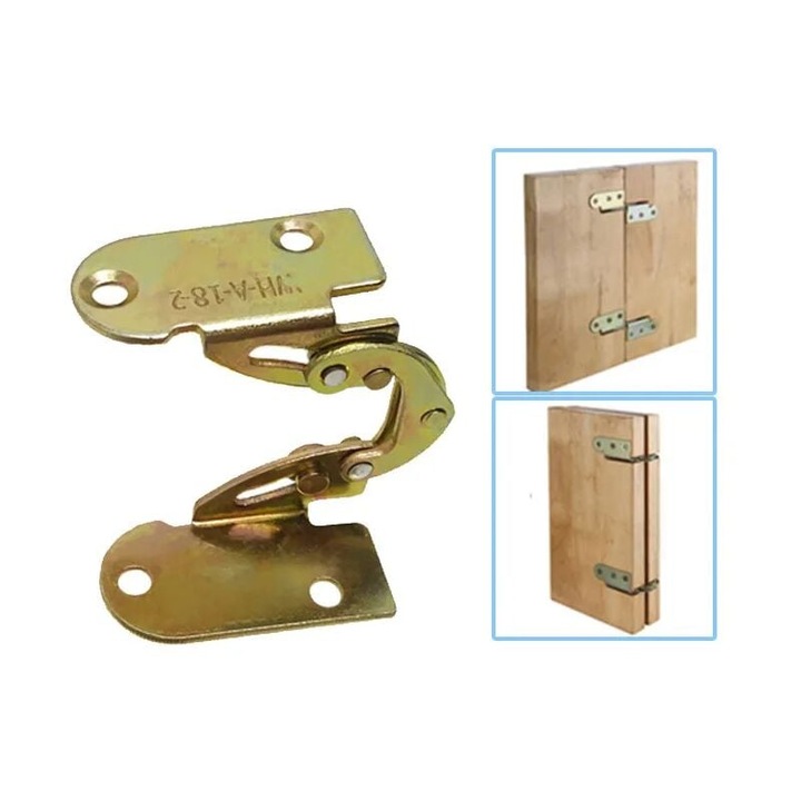 2 db összehajtogatott vaspánt bútorokhoz, Jormftte, nikkellemezek, ágyhoz és asztalhoz