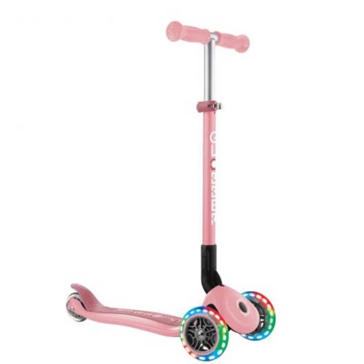 Összecsukható roller GLOBBER, PRIMO FOLDABLE LIGHTS, világító kerekekkel, rózsaszín, 3-7 év