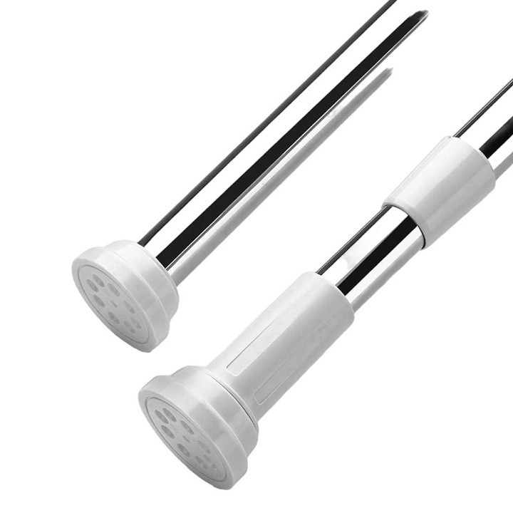 Kihúzható rúd zuhanyfüggönyhöz, Jormftte, rozsdamentes acél, 50-80 cm, ezüst/fehér