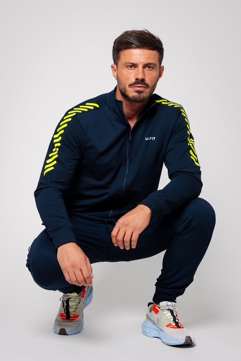 uFIT, Спортен екип с лого, Лайм зелено/Тъмносин