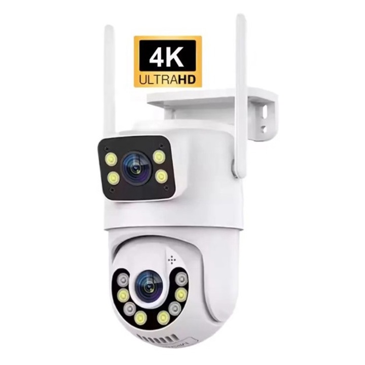 6MP външна WIFI камера за наблюдение с двоен обектив, водоустойчива, пълноцветно нощно виждане и IP мрежа