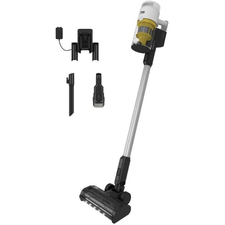 Прахосмукачка 2в1 BEKO PowerClean VRT76325VW, Вертикална, 0.5л, 25.2V, Автономия макс. 60 мин, Бяло-Черно