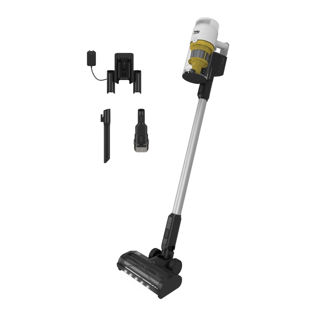 Aspirator Vertical 2in1 BEKO PowerClean VRT76325VW, 0.5l, 25.2V, Autonomie max 60 min, Alb-Negru