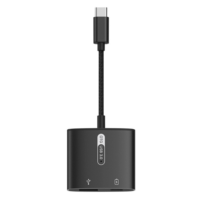 Kártyaolvasó, Axroad Mall, 2 az 1-ben, SD/TF, Type-C, USB-C/TF/MicroSD/SDXC/SDHC/MMC/RS-MMC, Univerzális kompatibilitás, LED jelzőfény, Plug and Play, Gyors átvitel, Hordozható, Kompatibilis telefon laptoppal, Fekete