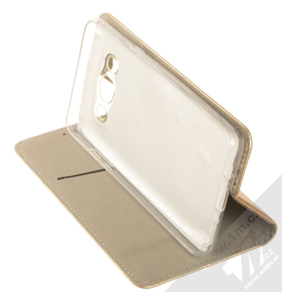 Husa tip carte compatibila cu Samsung Galaxy A71, G-Tech Flip Book, inchidere magnetica, buzunar card, premium stand, Roz