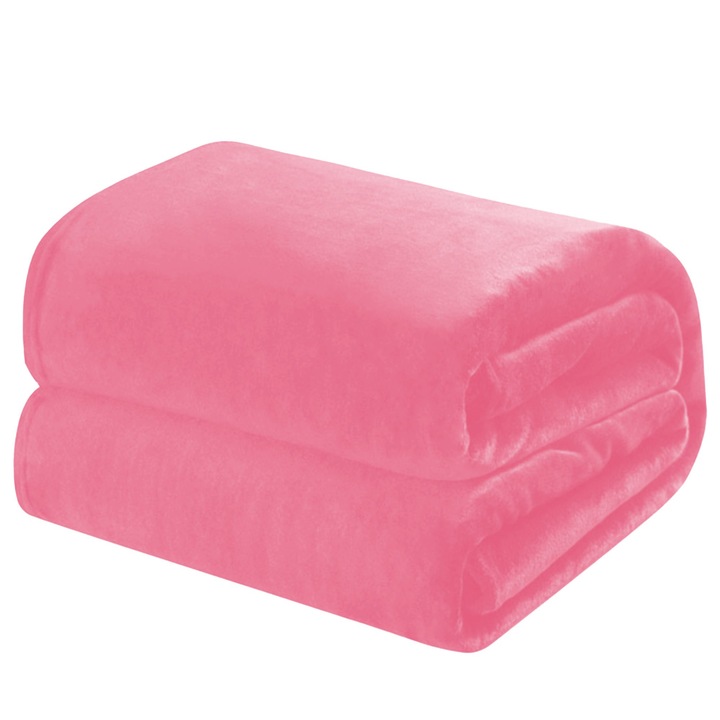 Patura cuvertura pufoasa Confy, 200x230 cm, Roz