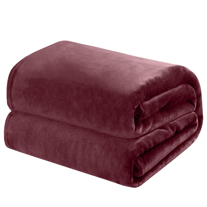 Patura cuvertura pufoasa Confy, 200x230 cm, Burgundy