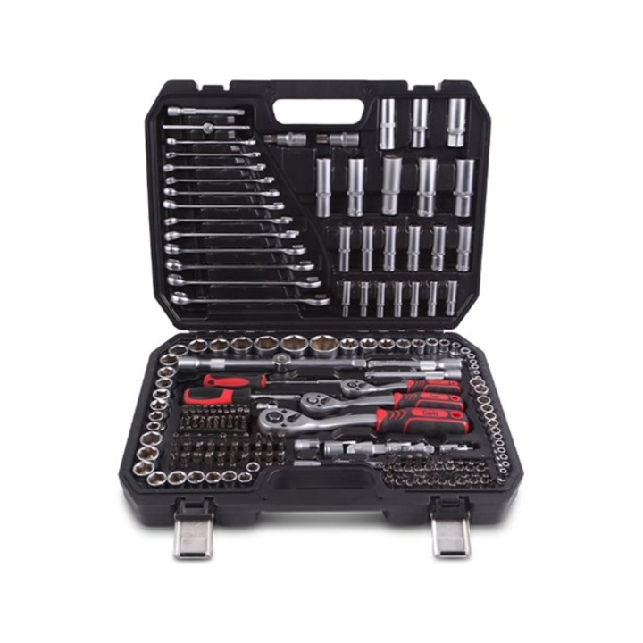 Trusa de scule profesionala 216 Piese Chei cliket, biti, tubulare crom vanadium VGST216