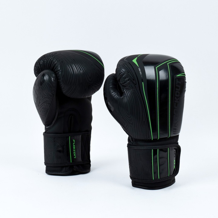 Bokszkesztyűk Knockout Fusion 16 oz / fekete/zöld
