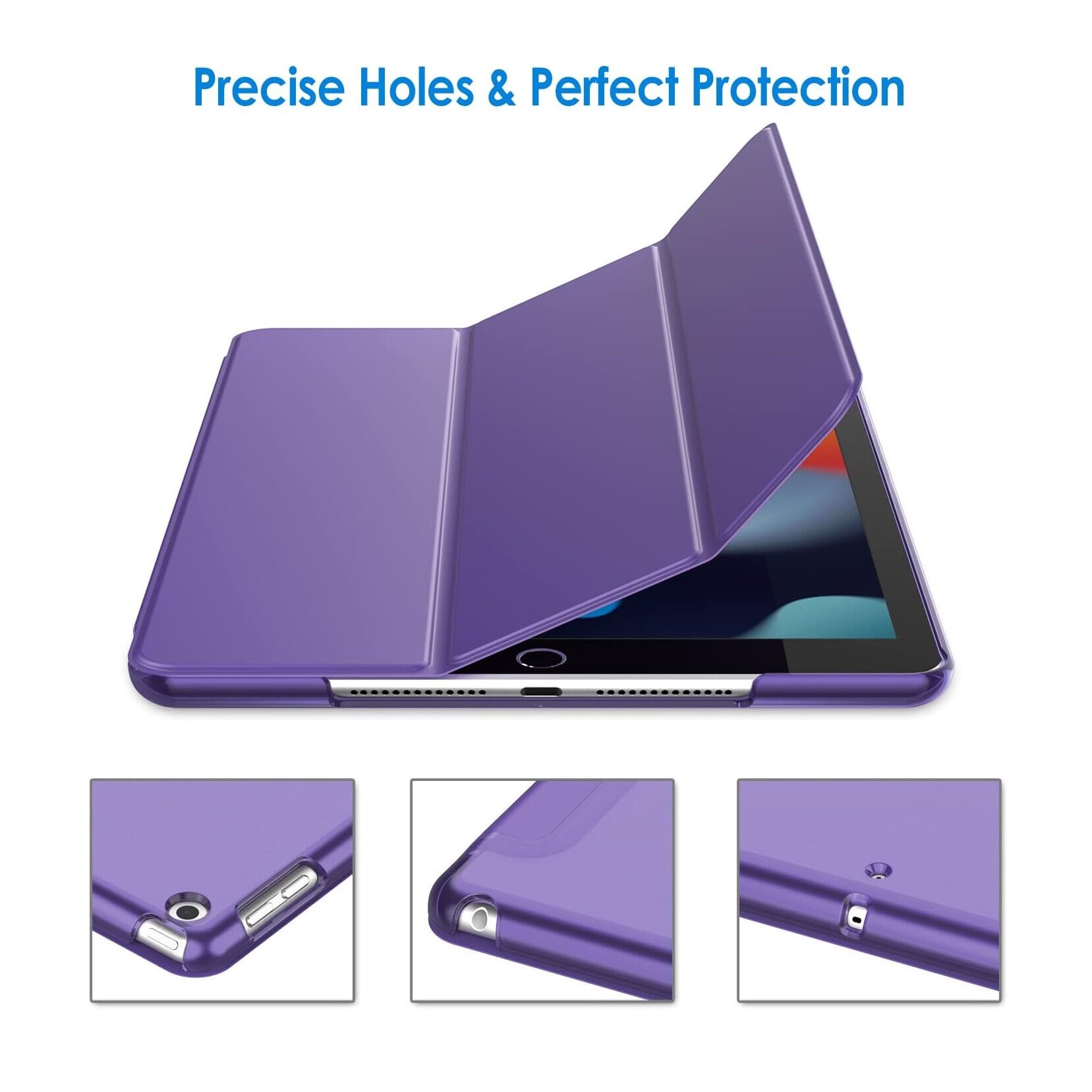 Husa de protectie tip Flip pentru Apple iPad 10.2", iPad 2019/2020/2021, Carte, Mov