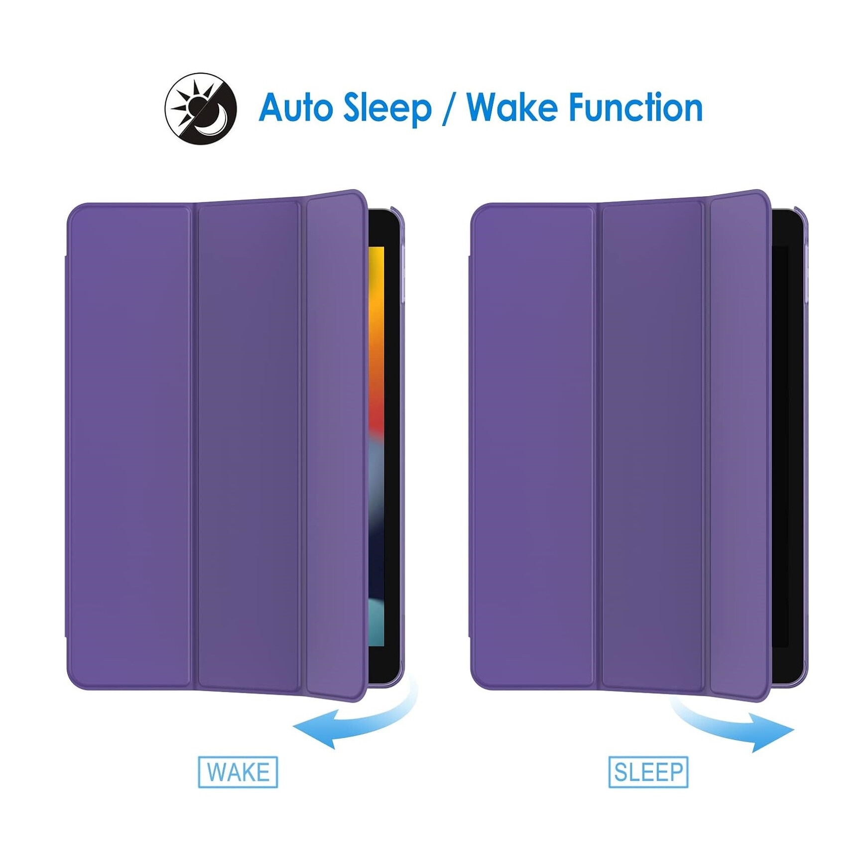 Husa de protectie tip Flip pentru Apple iPad 10.2", iPad 2019/2020/2021, Carte, Mov