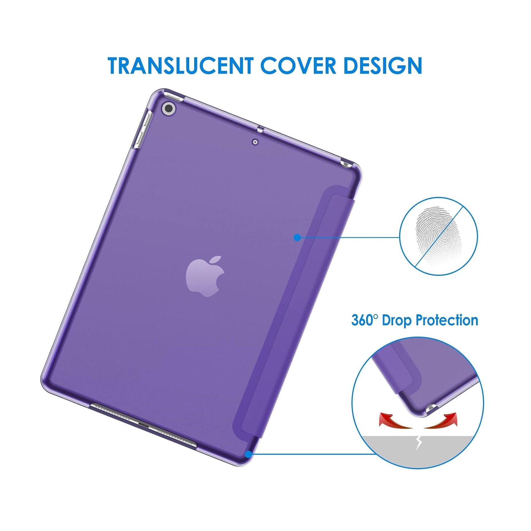 Husa de protectie tip Flip pentru Apple iPad 10.2", iPad 2019/2020/2021, Carte, Mov