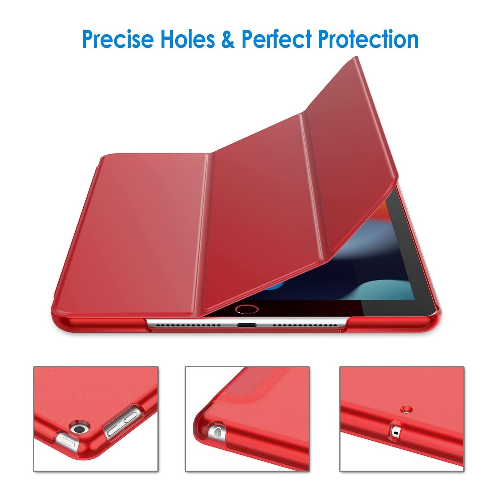 Husa de protectie tip Flip pentru Apple iPad 10.2", iPad 2019/2020/2021, Carte, Rosu