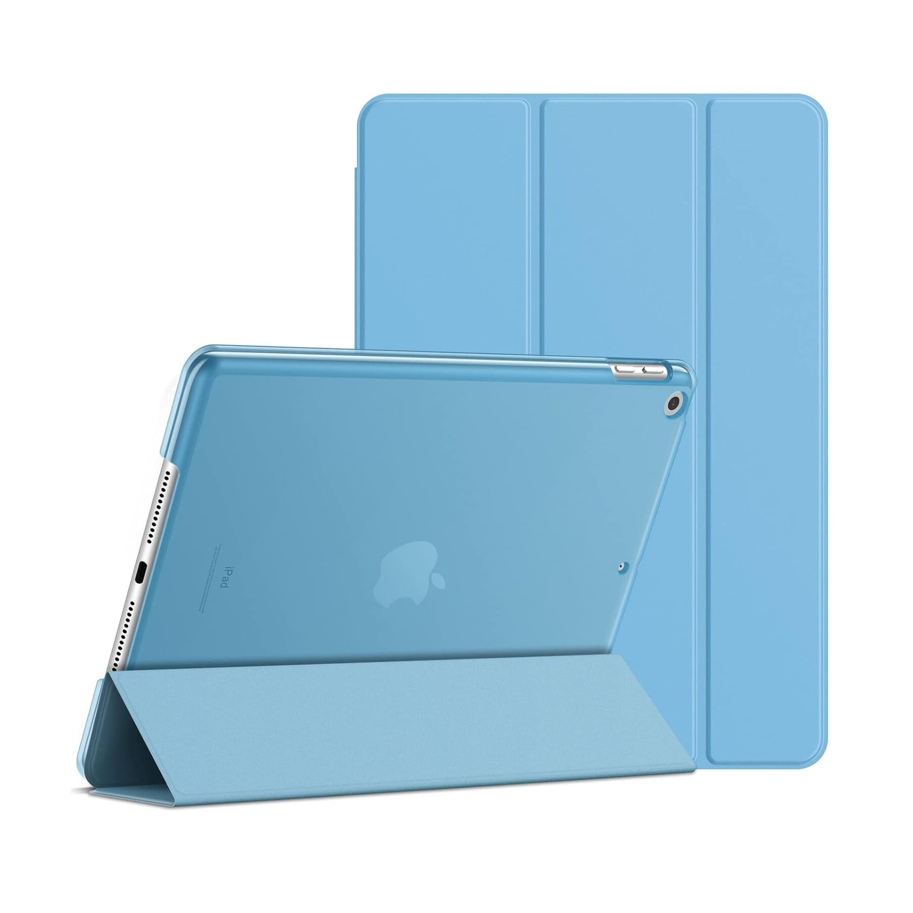 Husa de protectie tip Flip pentru iPad 5/6, iPad 2017/2018, iPad Air 1/2, 9.7 inch, Model Carte, Albastru