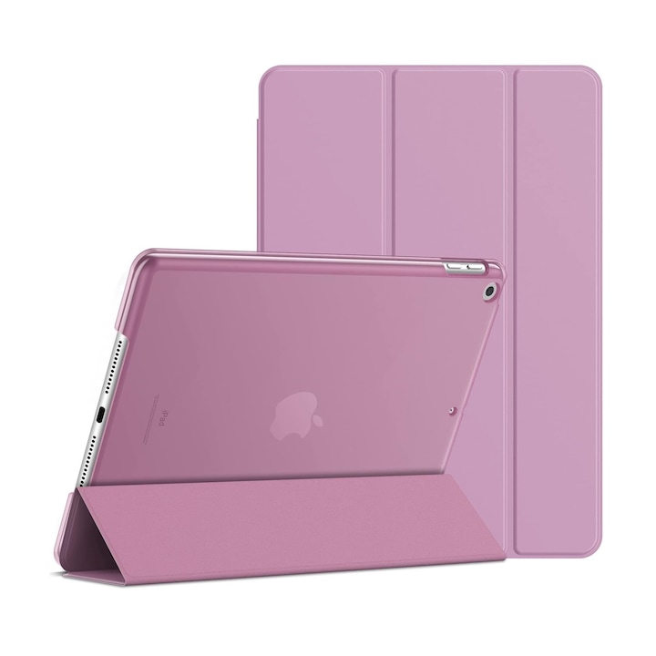 Husa de protectie tip Flip pentru iPad 5/6, iPad 2017/2018, iPad Air 1/2, 9.7 inch, Model Carte, Roz