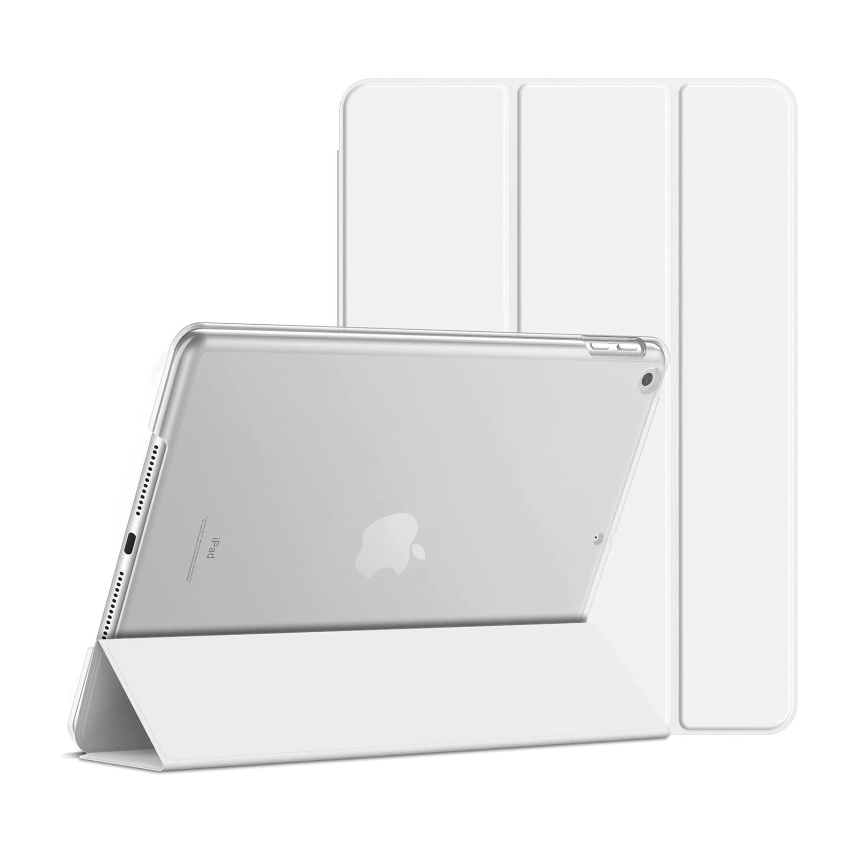 Husa de protectie tip Flip pentru Apple iPad Mini 4/5, Model Carte, Alb