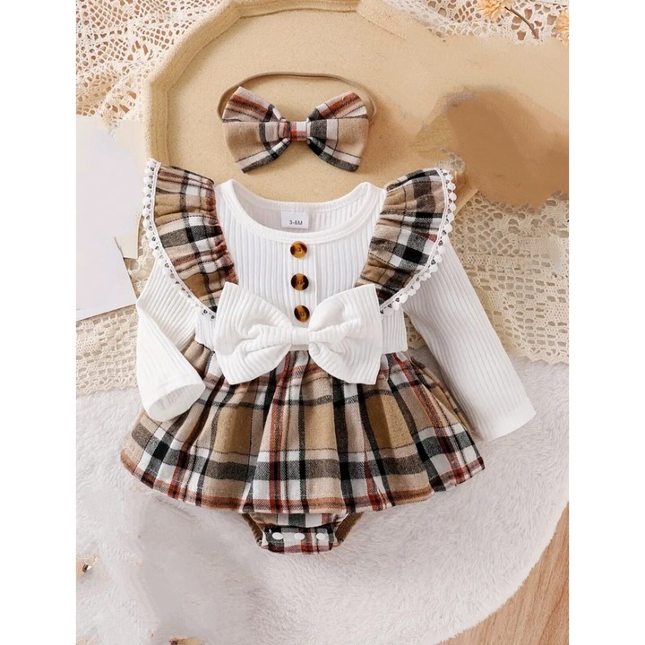 Set rochita body si bentita, Alb/Maro