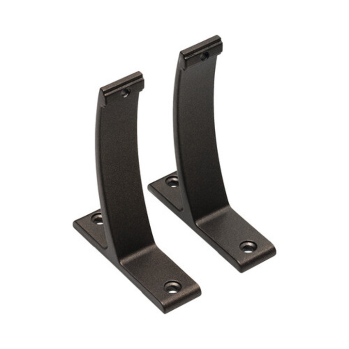 Set 2 Console Perete Simple 10 Cm, Negru