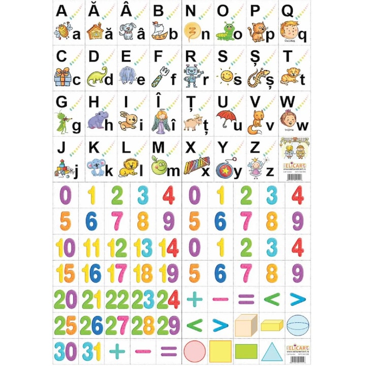 Set Planse: Litere Si Cifre. Clasa Pregatitoare