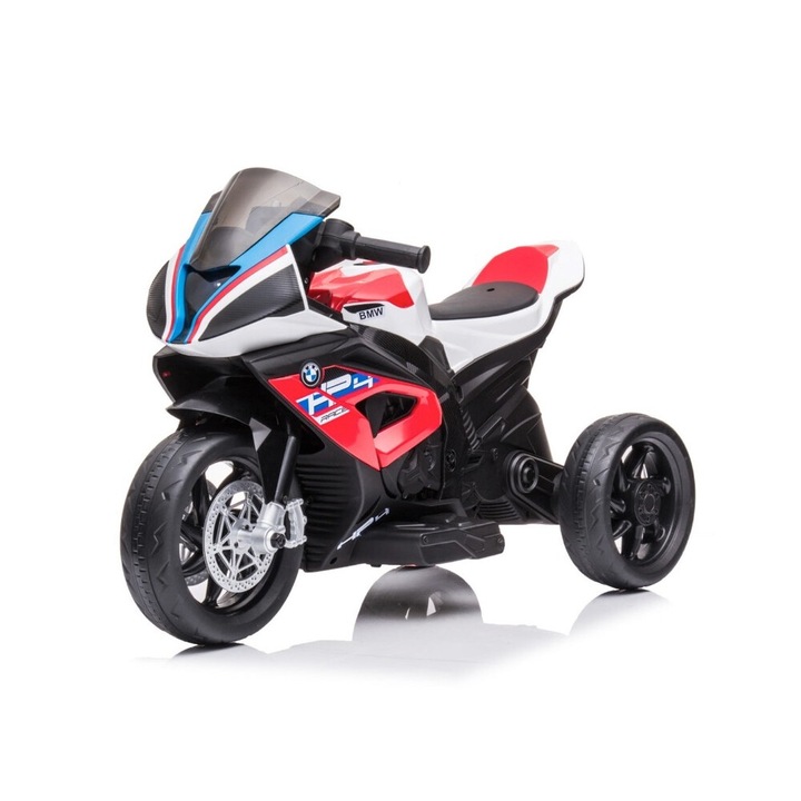 Motocicleta electrica pentru copii TRICICLO BMW HP4 ROSU 12V cu 2 motoare 12v