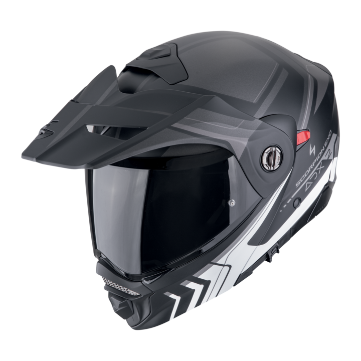 Casca moto Flip-up Scorpion ADX-2 Lewis Matt Black/Silver marime M
