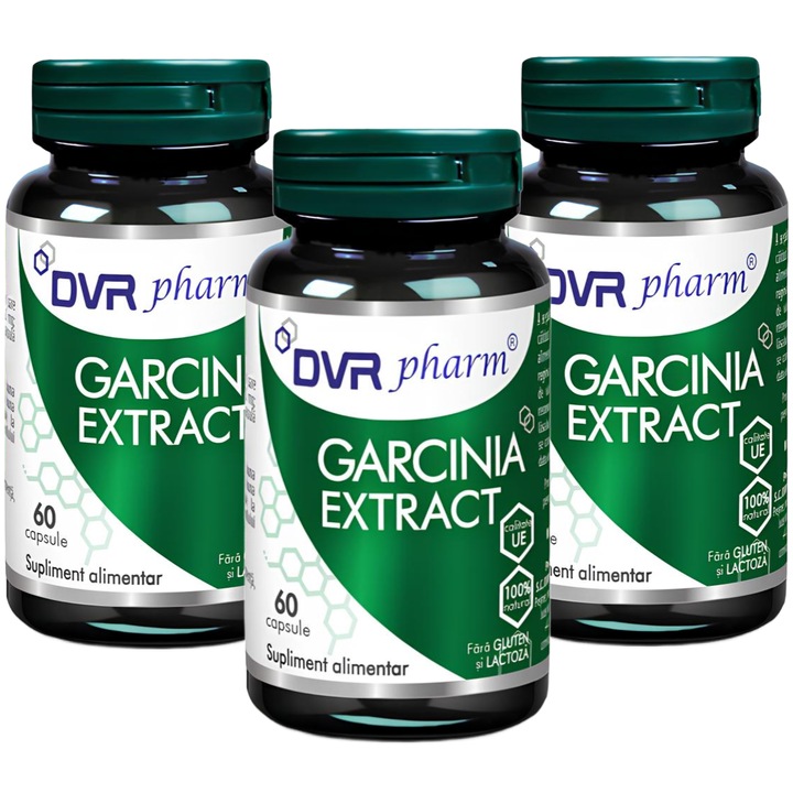 Csomag Garcinia Cambogia kivonat, zsírégető, étvágygátlás, zsírszövet eltávolítása, 3x60cps, DVR Pharm