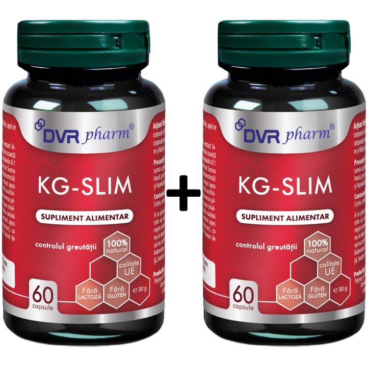 KG-Slim "Weight Control" csomag, csökkenti a zsírszövetet és az édesség utáni vágyat, méregtelenítő hatás, 2x60 cps, DVR Pharm