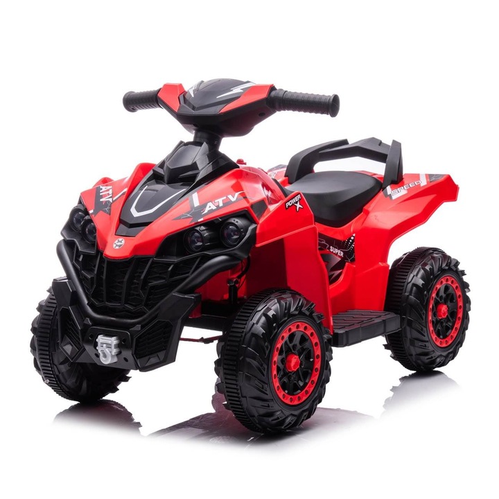 Електрическо ATV за деца, червено, 12V, 72x43x50см, скорост 3км/ч, без родителска помощ