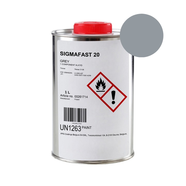 Vopsea, PPG Sigma Coatings, Nava, 1.5 kg, anti-coroziune, pentru rugina, 1l, Gri