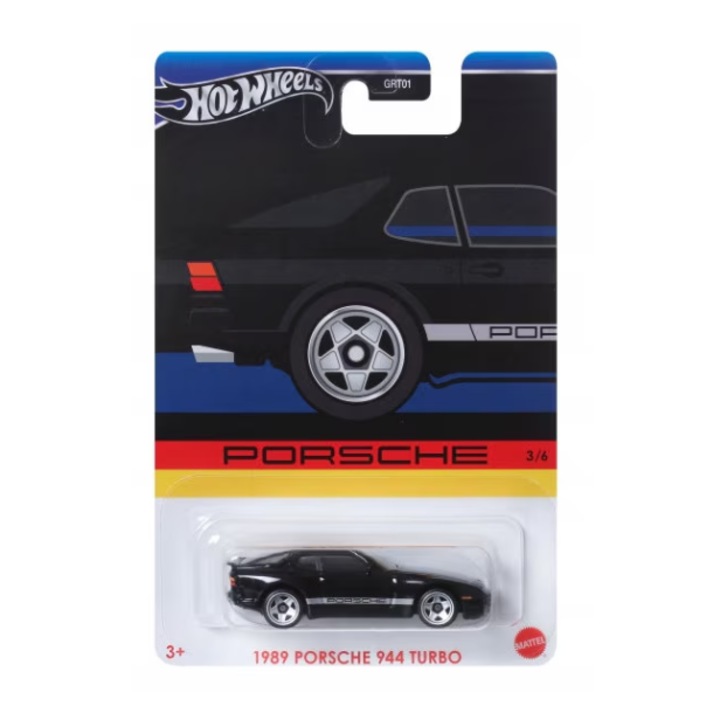 Macheta Metalica Hot Wheels 2024, 1989 Porsche 944 Turbo, 1:64, Negru