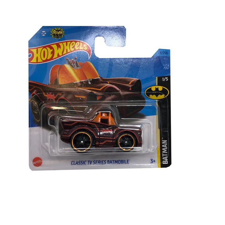 Masinuta Hot Wheels, Classic TV Series Batmobile, Visiniu, 1:64 - model 2023