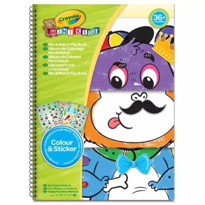 Set desen, Crayola Mini Kids: carte de colorat cu autocolante flip-up