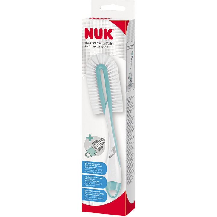 Четка Nuk, За измиване на шишета и биберони, Twist