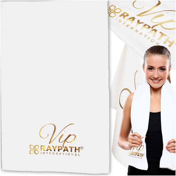 Кърпа, Raypath, Sunbeam Sport, микрофибър, сребърни наночастици, антибактериална, 150x70 см, бяла