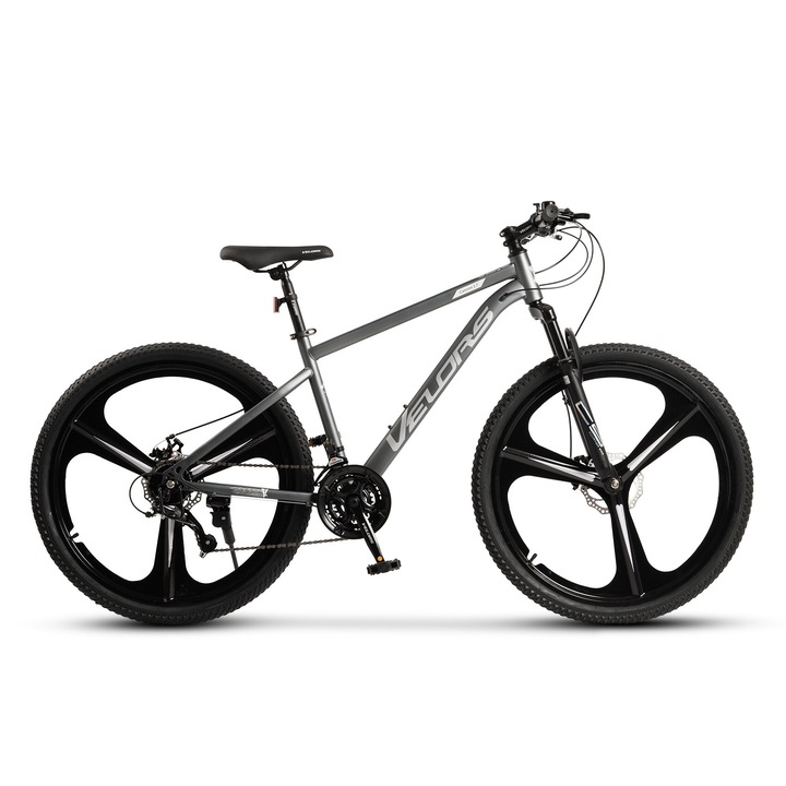 Велосипед Velors Boost V27301M 27,5", колела 27,5 инча, лостове за последователно превключване, 21 скорости, предни/задни дискови спирачки, сиво/сребристо