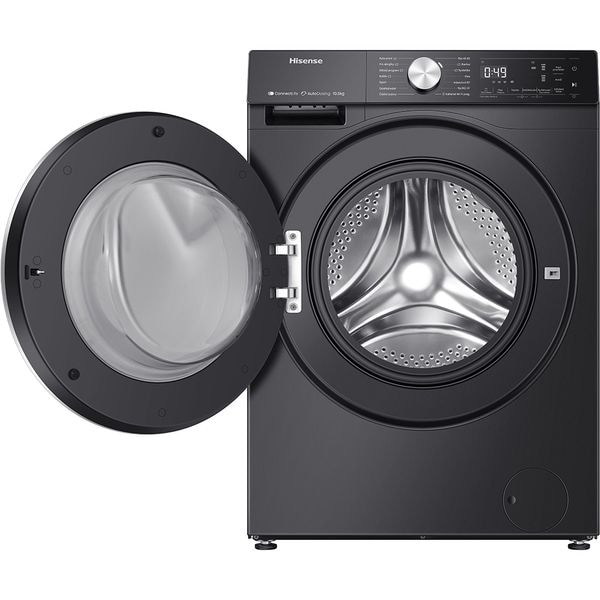 Masina de Spalat Rufe Frontala HISENSE WF5S1045BB, Steam, 10.5 kg, 1400rpm, Clasa A, Wi-Fi, Negru