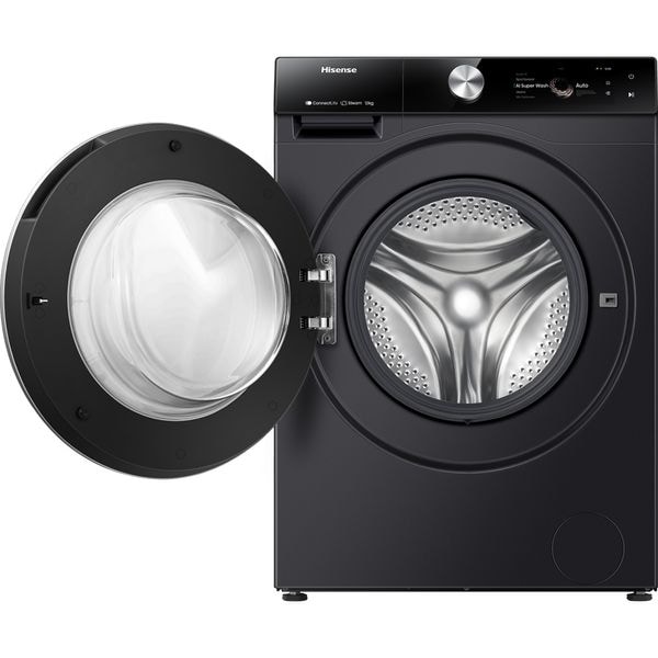 Masina de Spalat Rufe Frontala HISENSE WF7S1247BB, Steam, 12 kg, 1400rpm, Clasa A, Wi-Fi, Negru