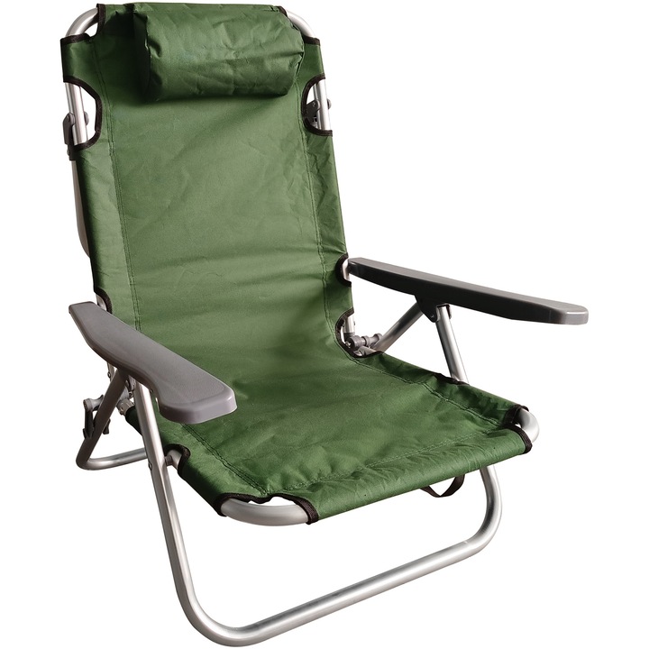 Scaun camping pliabil Kring, aluminiu, 58x58x79 cm, forest green
