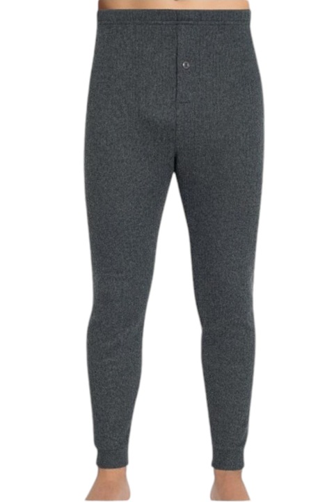 Безшевен мъжки термо чорапогащник, тип Измене, 100% памук, функционално копче отпред, черен, Сив