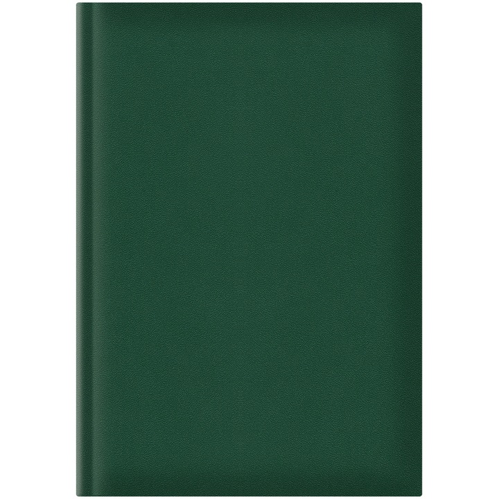 Agenda nedatata A5 hartie offset alb coperta verde